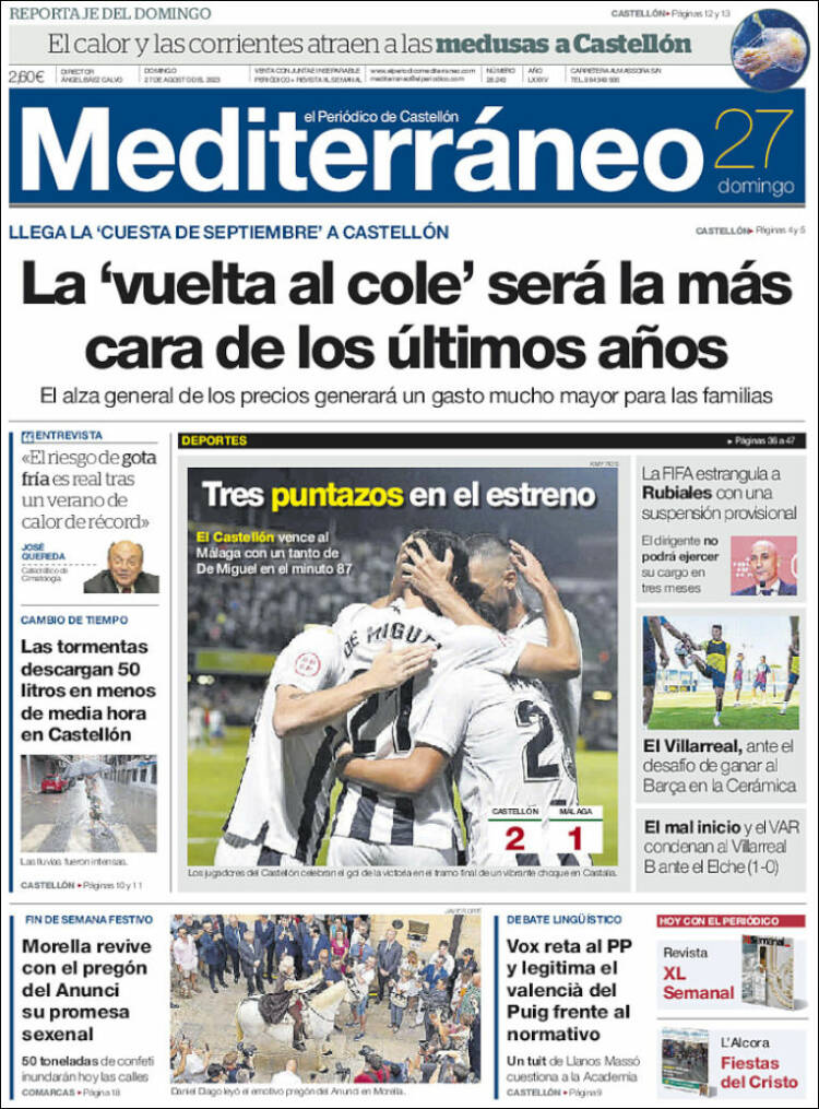 Portada de El Periódico Mediterraneo (Espa&ntilde;a)