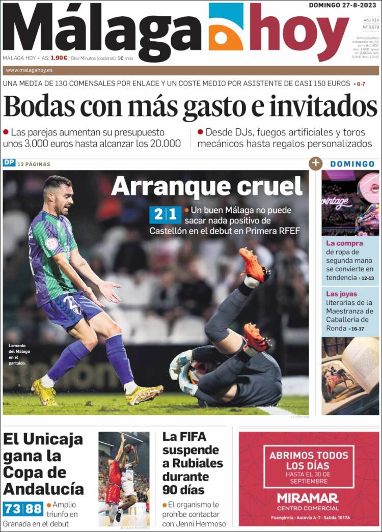 Portada de Málaga Hoy (Espa&ntilde;a)
