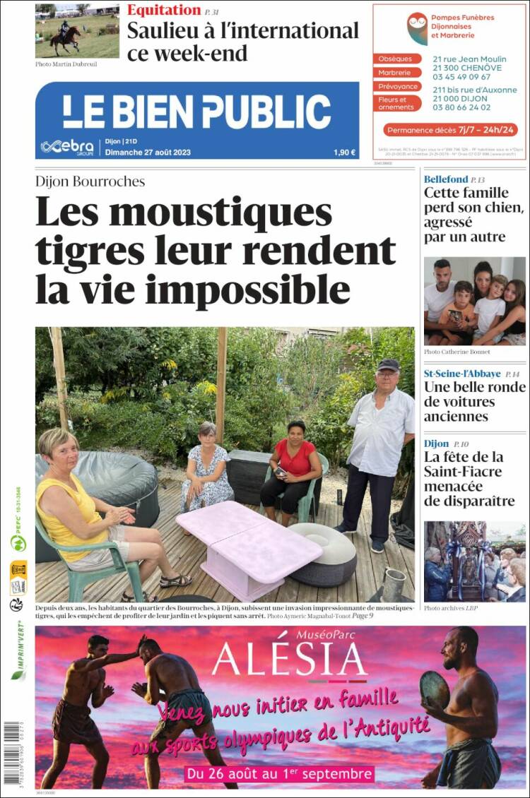 Portada de Le Bien Public (Francia)