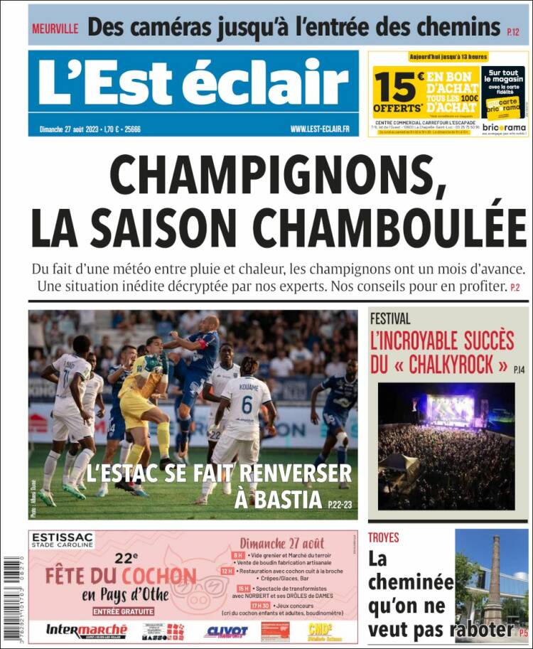 Portada de L'Est Eclair (Francia)
