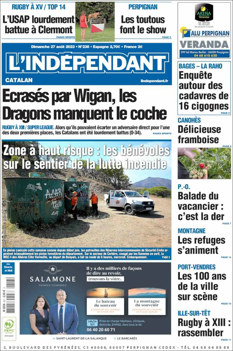 Portada de Le Indépendant (Francia)