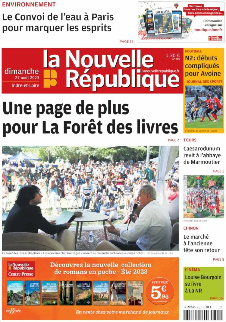 Portada de La Nouvelle Republique (Francia)