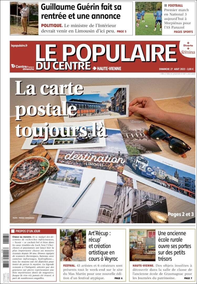 Portada de Le Populaire du Centre (Francia)
