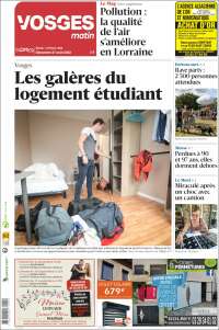 Portada de Vosges Matin (Francia)