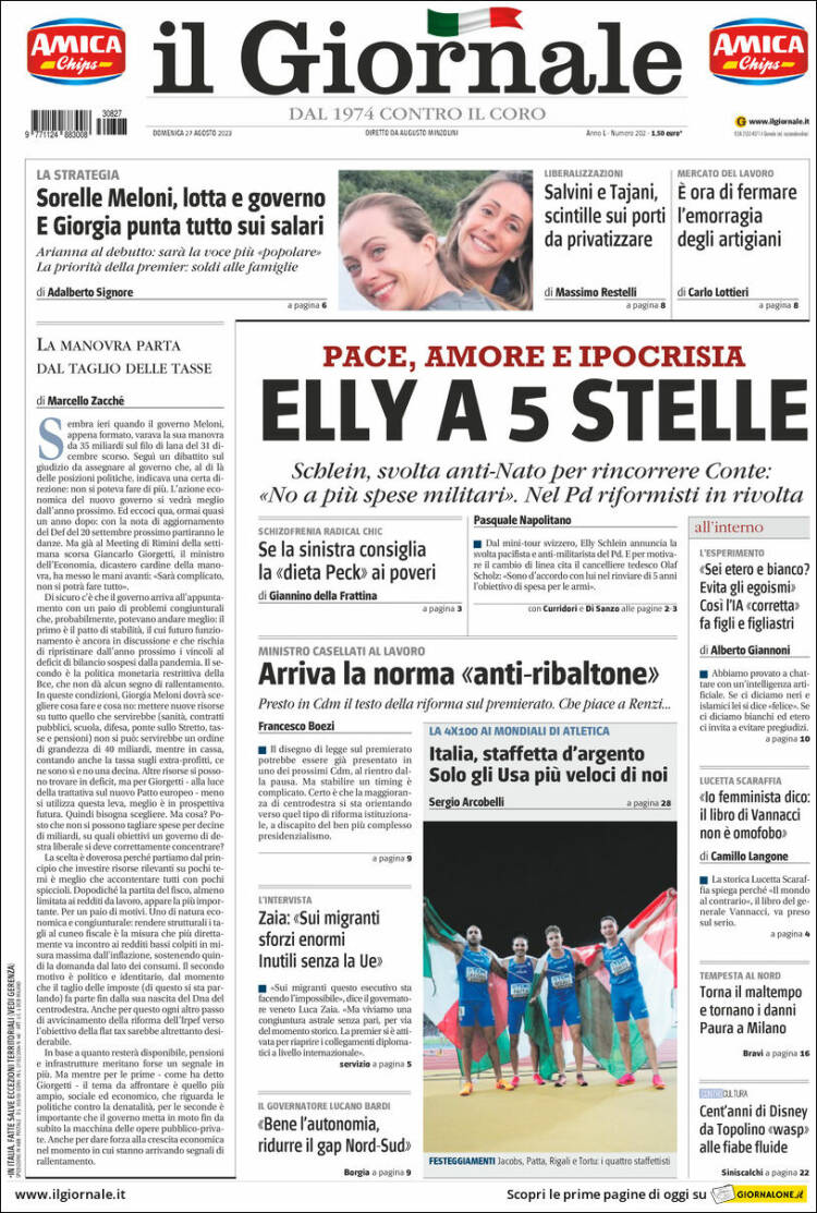 Portada de il Giornale (Italia)