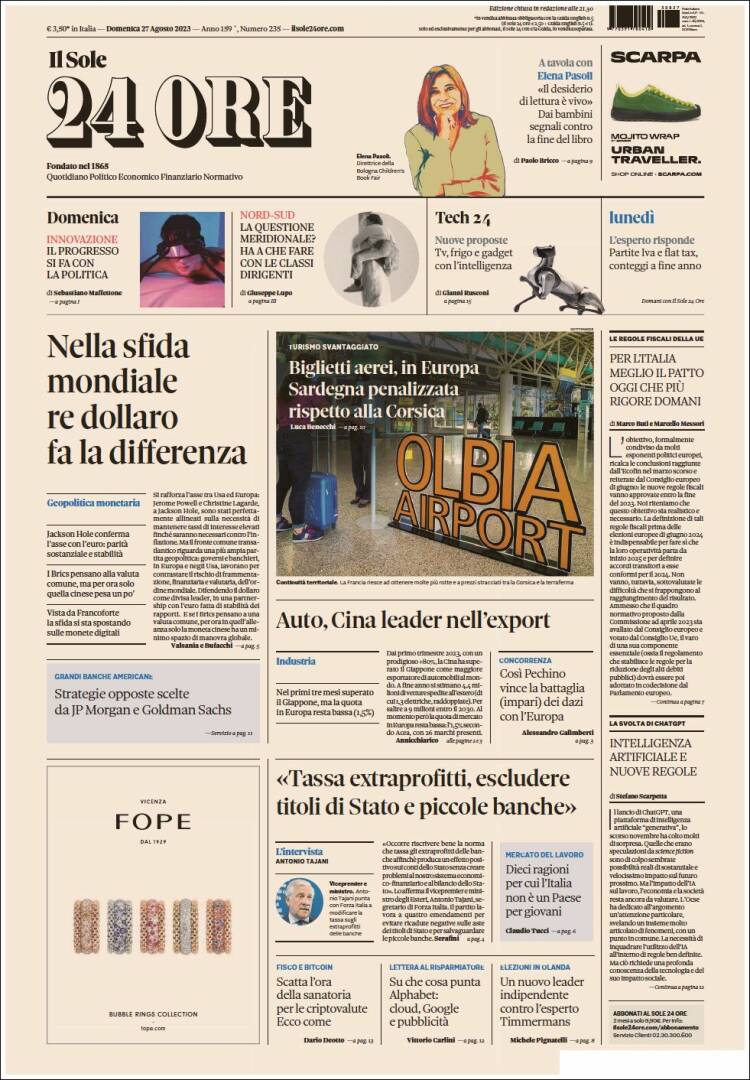 Portada de Il Sole 24 ORE (Italia)