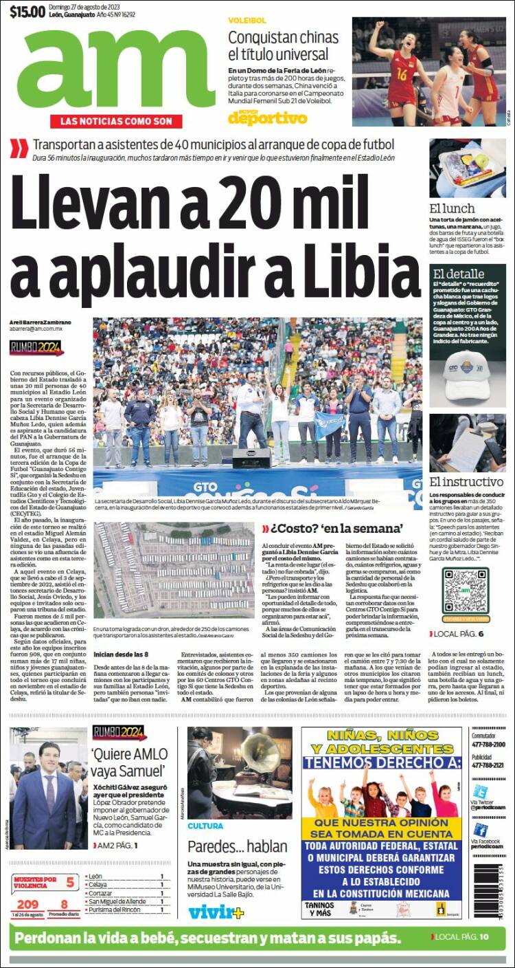 Portada de Al Día A.M. (M&eacute;xico)