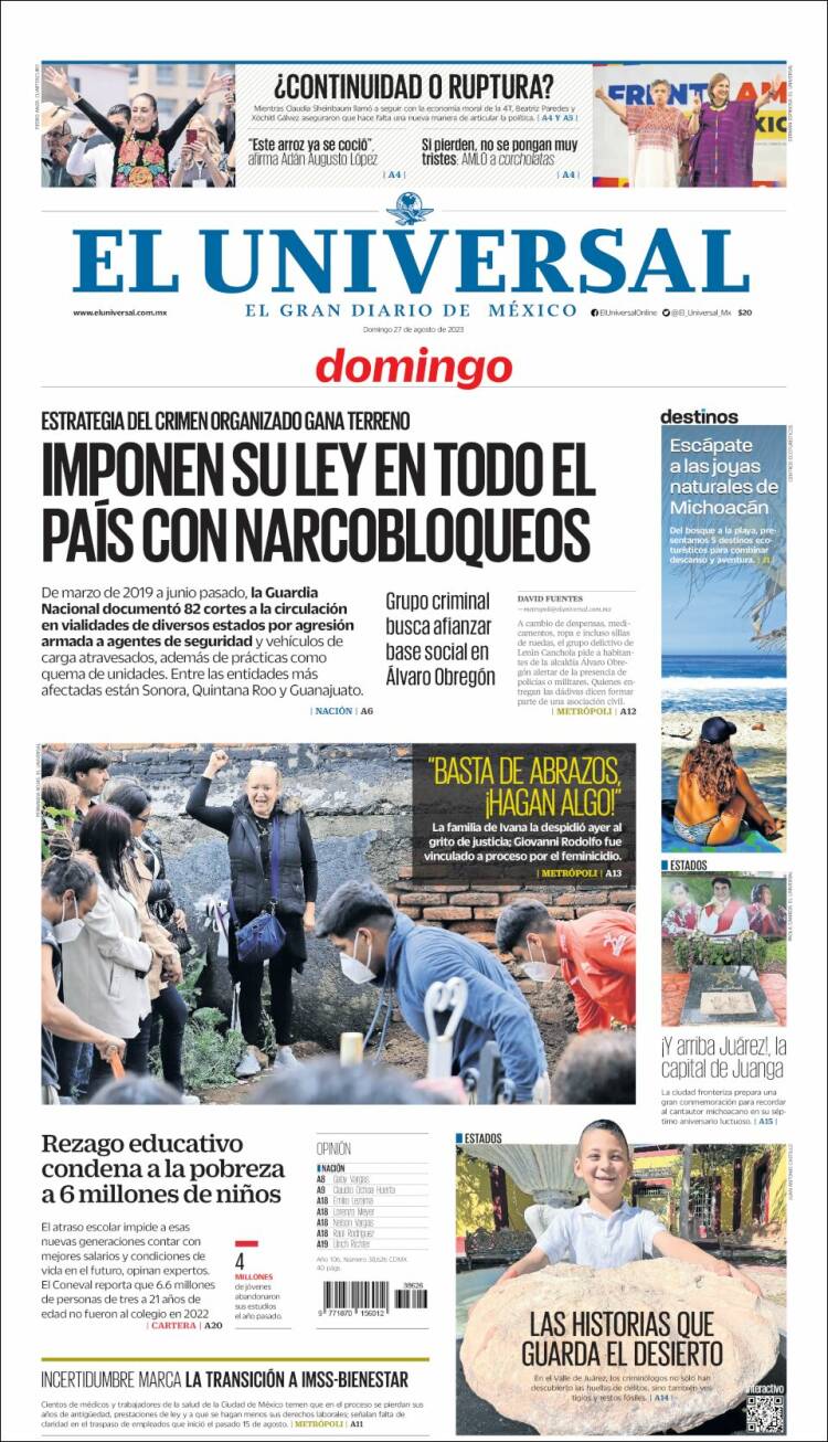 Portada de El Universal (M&eacute;xico)