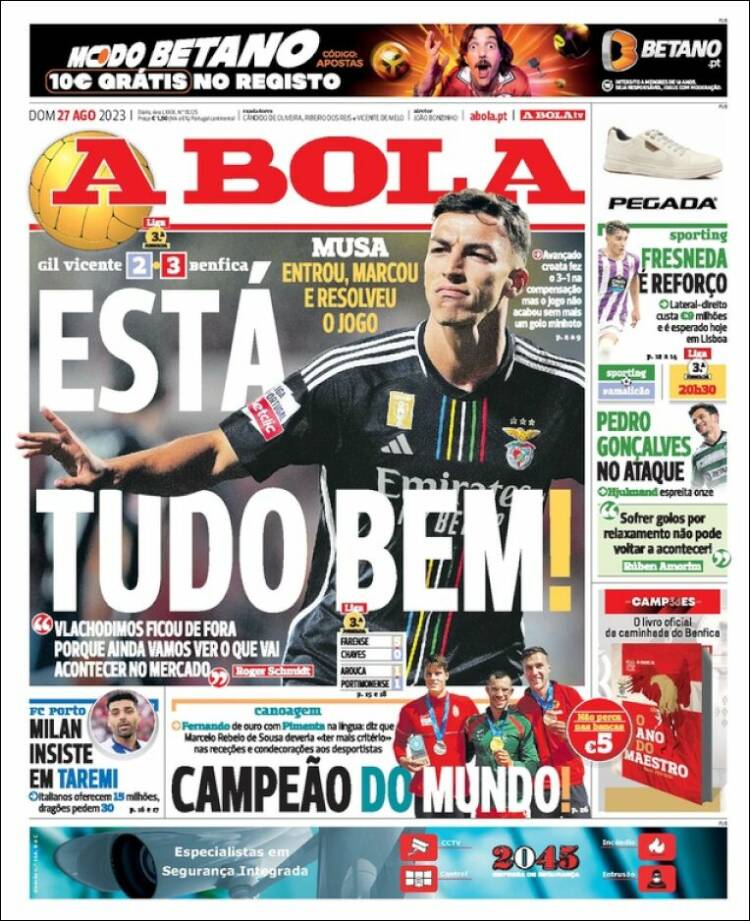 Portada de A Bola (Portugal)