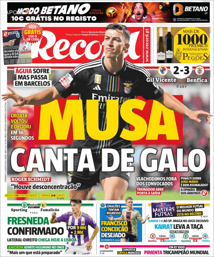 Portada de Record (Portugal)