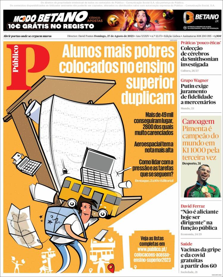 Portada de Público (Portugal)