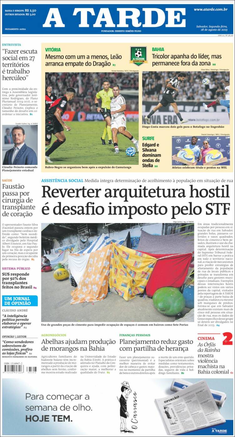 Portada de Diário A Tarde (Brasil)