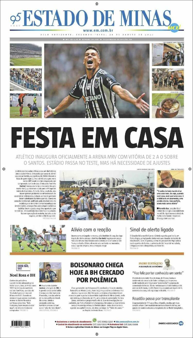 Portada de Jornal Estado de Minas (Brasil)
