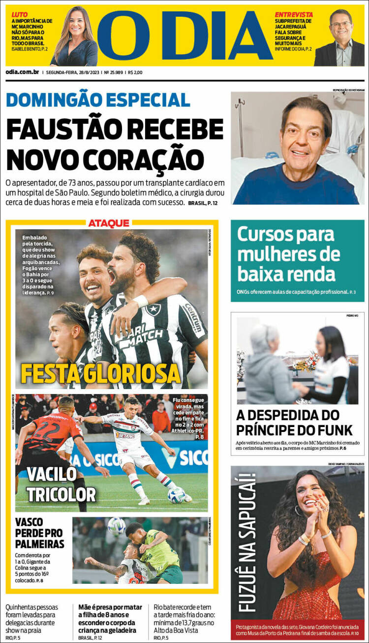 Portada de O Dia (Brasil)