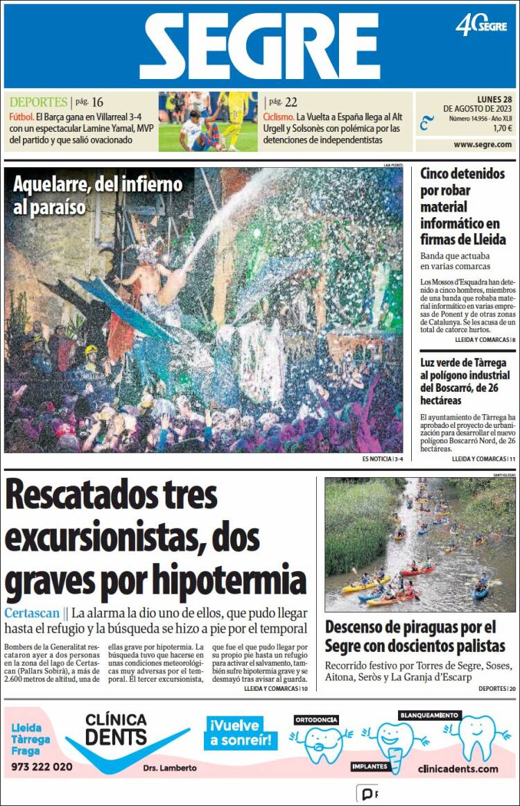 Portada de Segre  (España)