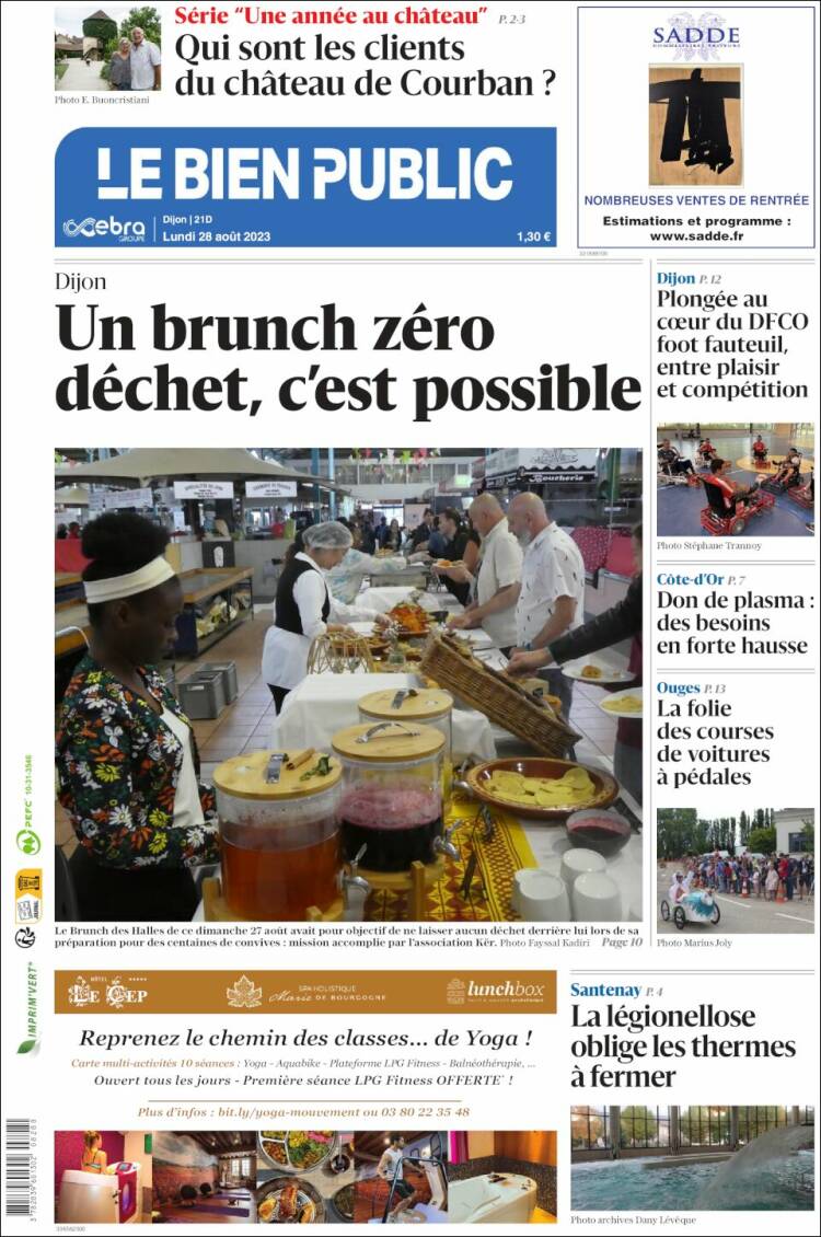 Portada de Le Bien Public (Francia)