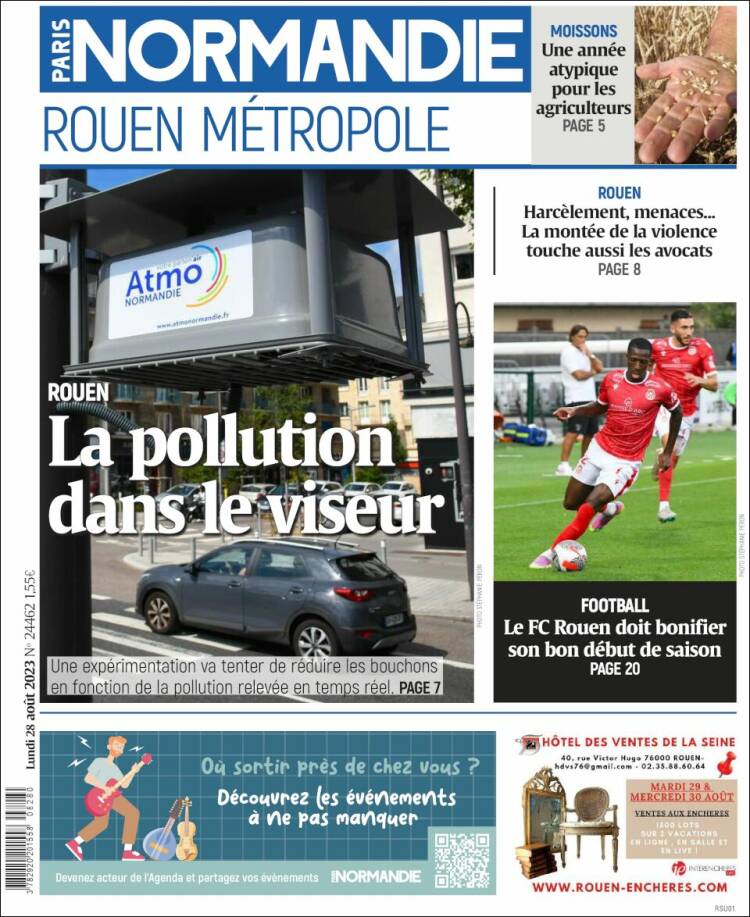 Portada de Paris Normandie (Francia)