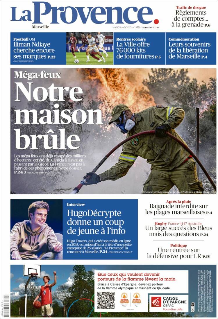 Portada de La Provence (Francia)