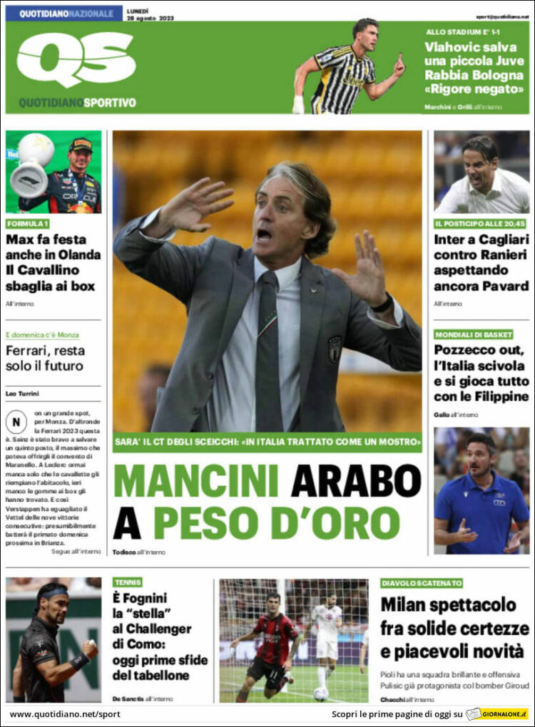 Portada de Quotidiano Sportivo (Italia)