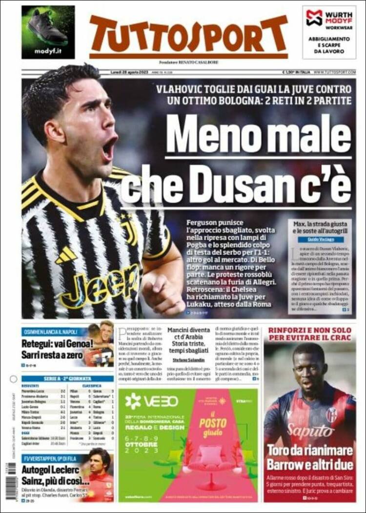 Portada de Tuttosport (Italia)