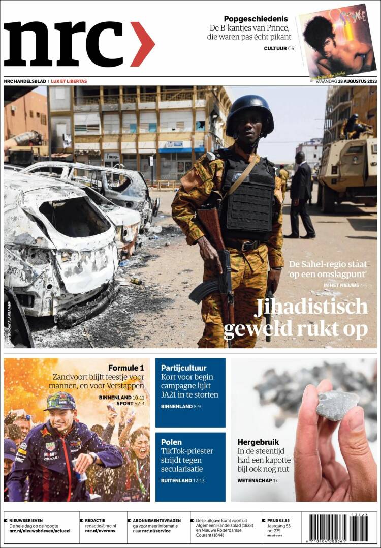 Portada de NRC Handelsblad (Pa&iacute;ses Bajos)