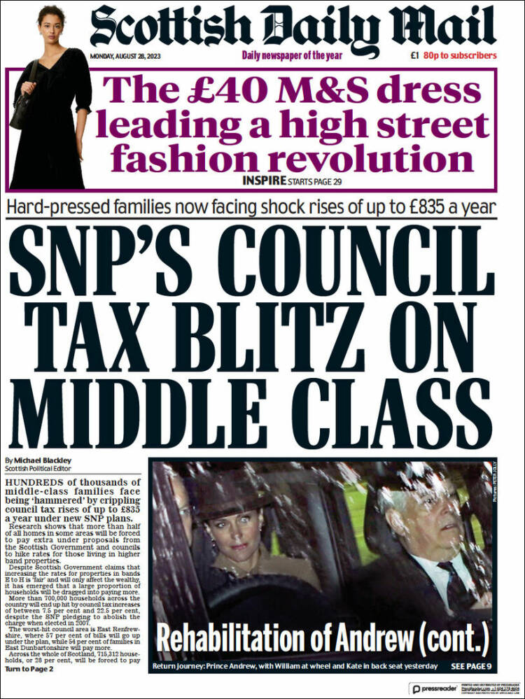 Portada de Scottish Daily Mail (Reino Unido)