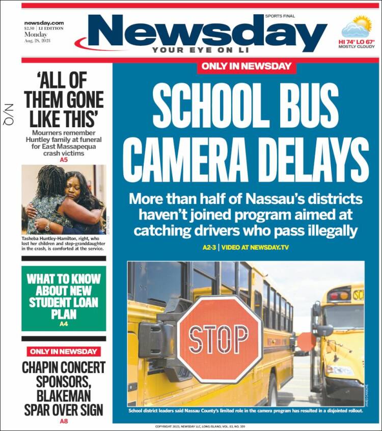 Portada de Newsday (USA)