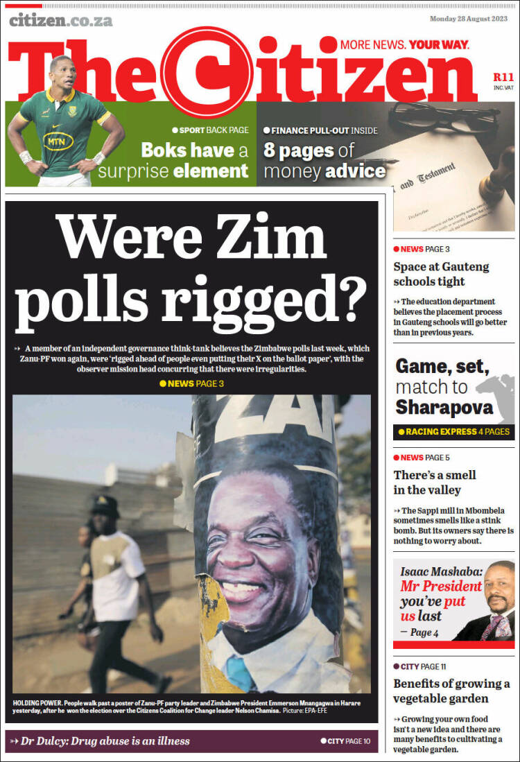 Portada de The Citizen (Sud&aacute;frica)