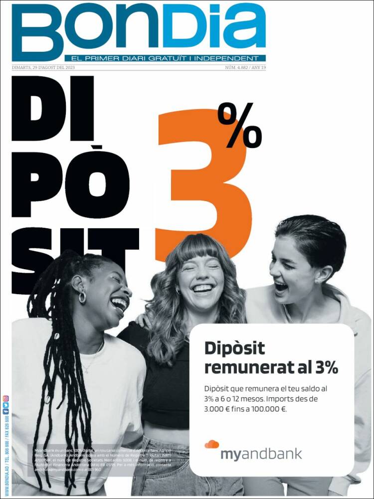 Portada de Diari Bondia (Andorra)