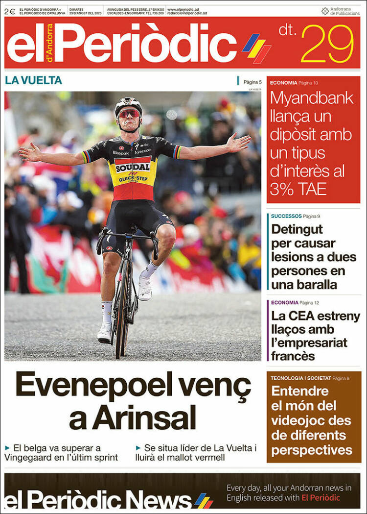 Portada de El Periòdic d'Andorra (Andorra)