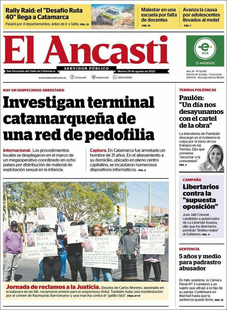 Portada de El Ancasti (Argentina)