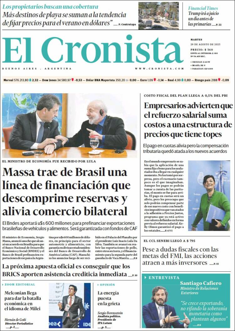 Portada de El Cronista Comercial (Argentina)