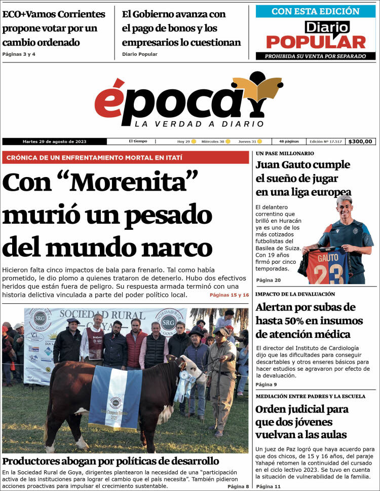 Portada de Diario Época (Argentina)