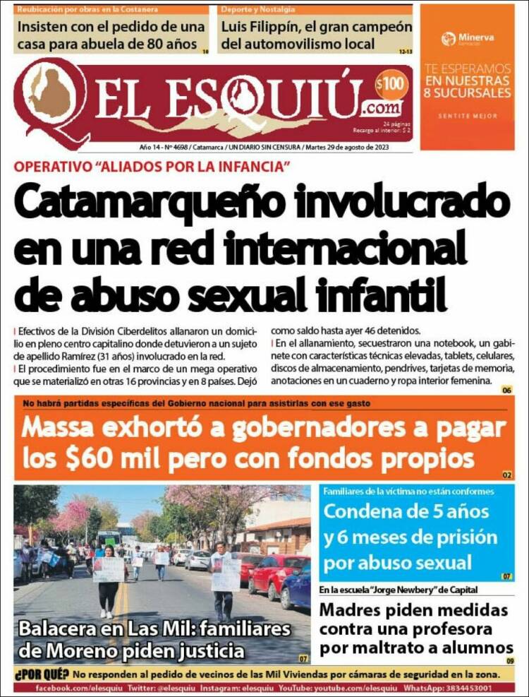 Portada de El Esquiu (Argentina)