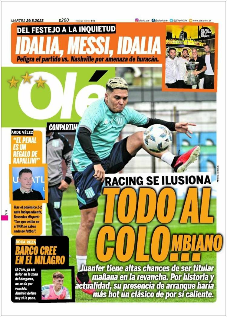 Portada de Olé (Argentina)