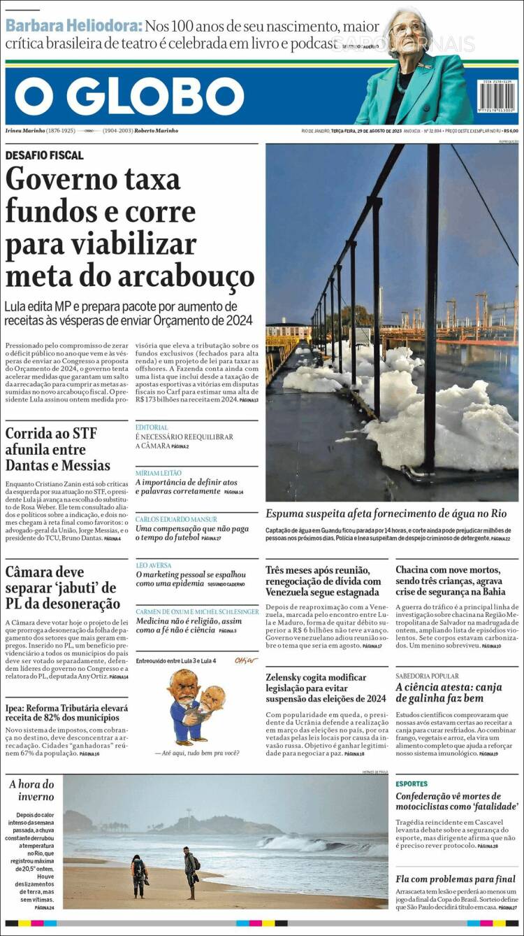 Portada de O Globo (Brasil)