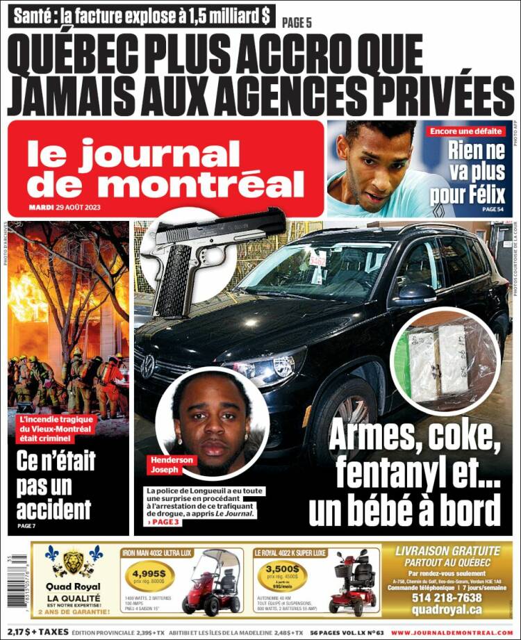 Portada de Le Journal de Montréal (Canad&aacute;)
