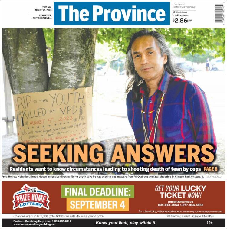 Portada de The Province (Canad&aacute;)