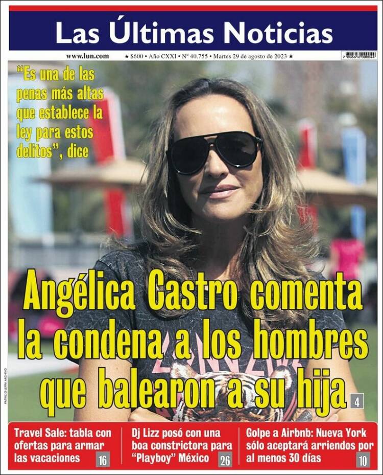 Portada de Las Últimas Noticias (Chile)