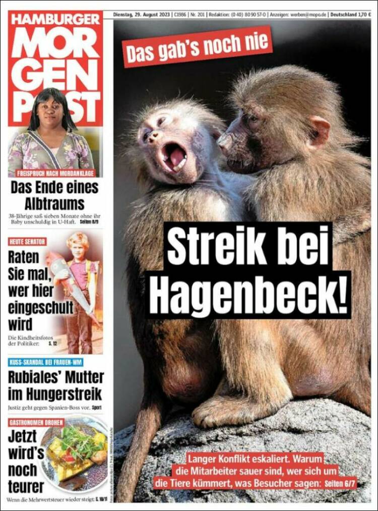 Portada de Hamburger Morgenpost  (Alemania)