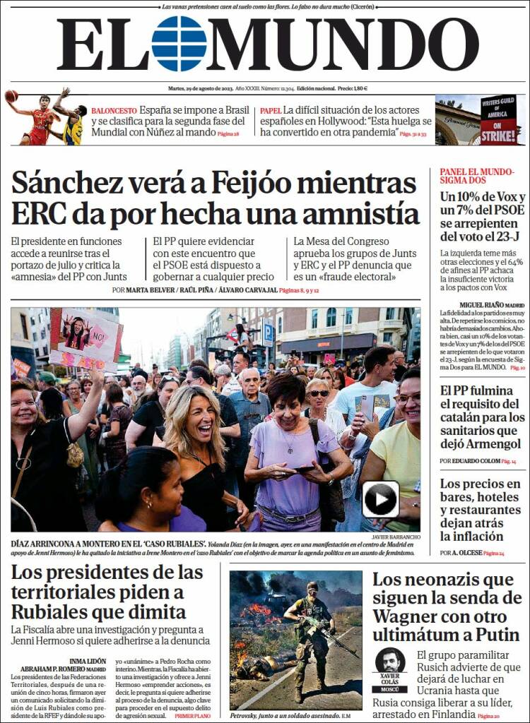 Portada de El Mundo (Espa&ntilde;a)