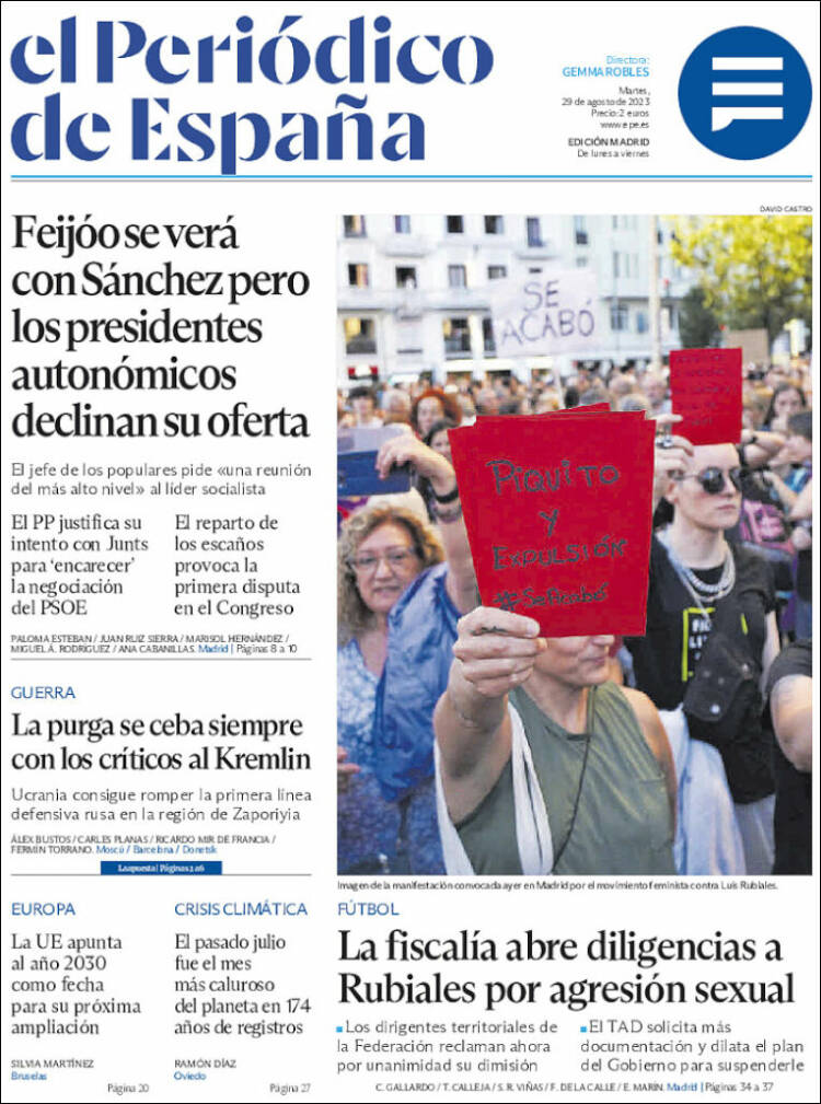 Portada de El Periódico de España (Espa&ntilde;a)