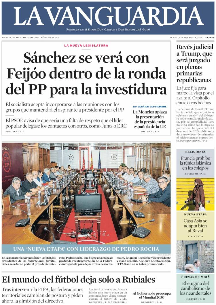 Portada de La Vanguardia (Espa&ntilde;a)