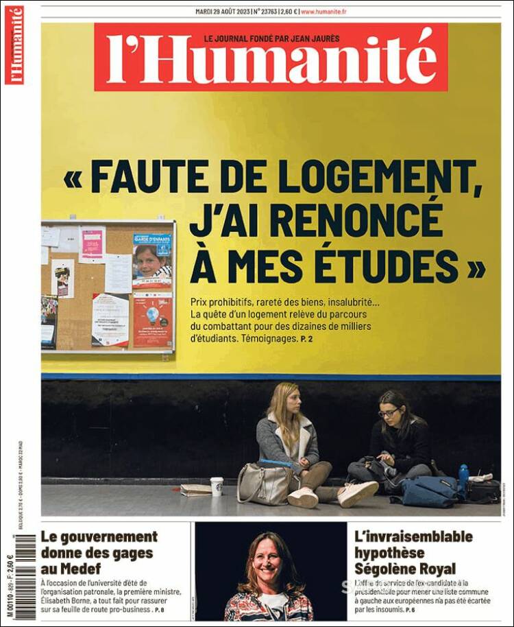 Portada de l'Humanite (Francia)