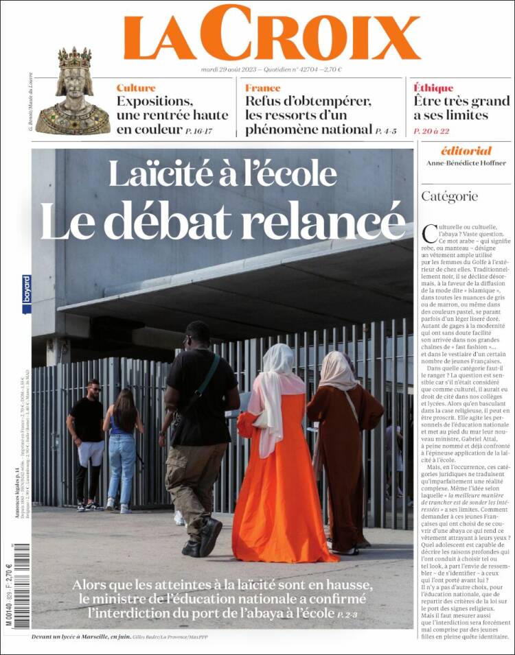 Portada de La Croix (Francia)