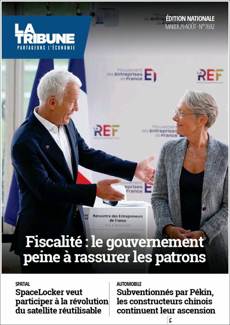 Portada de La Tribune (Francia)