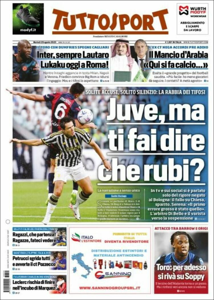 Portada de Tuttosport (Italia)