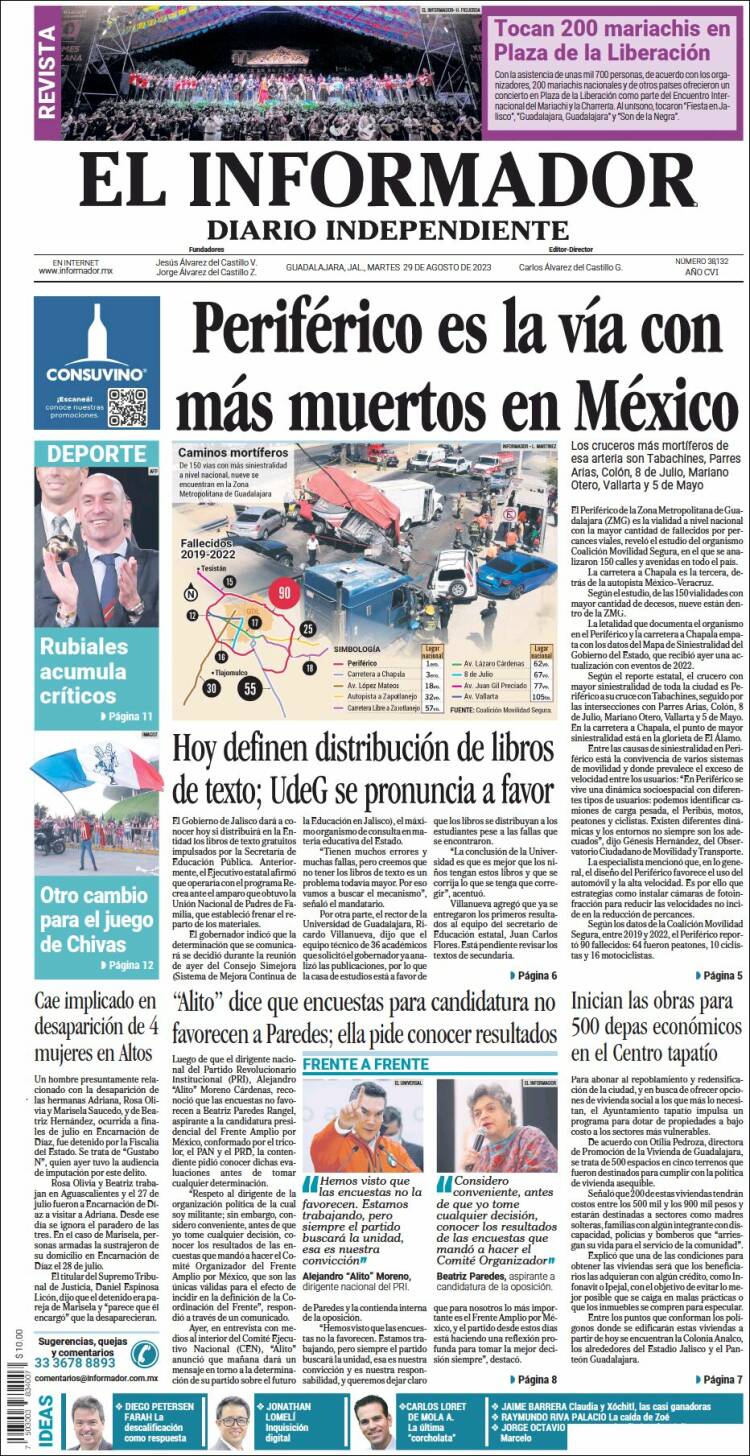 Portada de El Informador (M&eacute;xico)
