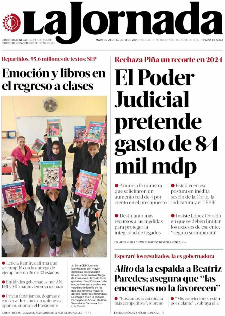 Portada de La Jornada (M&eacute;xico)