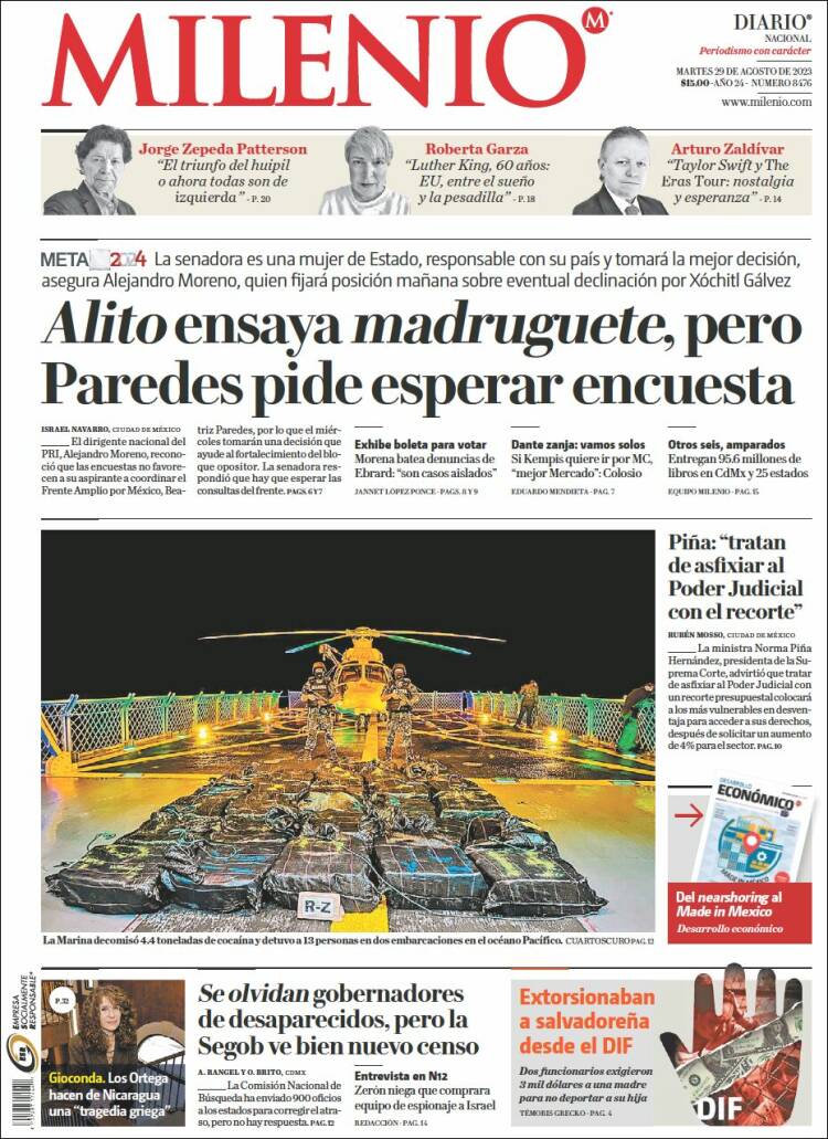 Portada de Milenio (M&eacute;xico)